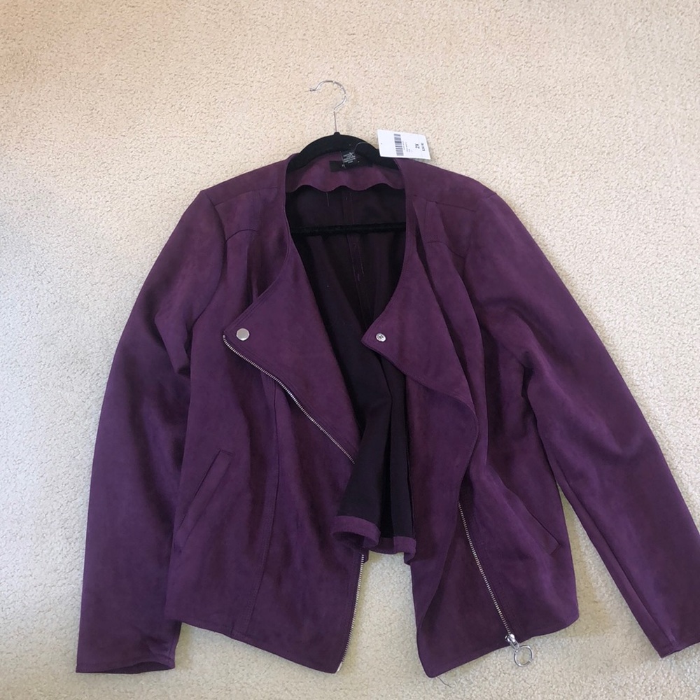 FAUX SUEDE MOTO JACKET